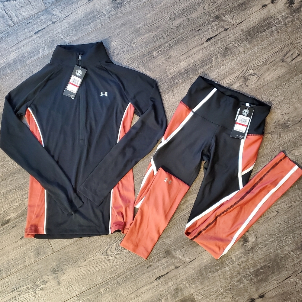 NWT! Under Armour 1/4 Zip + Leggings Set Size: XS